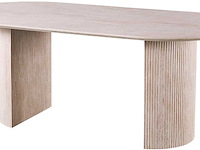 Ovale eettafel lagos - 200x100x76cm - travertin - afbeelding 4 van  7