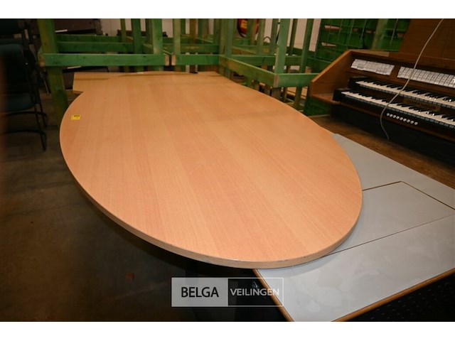Ovale houten tafel op 2 poten - afbeelding 5 van  5