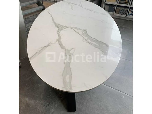 Ovale keramische tafel met zwarte metalen poot, 125 cm x 290 cm - afbeelding 3 van  3