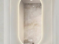 Ovale led-badkamerspiegel - afm 38x80 cm - afbeelding 1 van  2