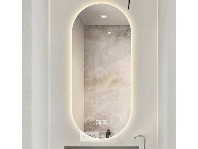 Ovale led-badkamerspiegel - afm 38x80 cm - afbeelding 1 van  2