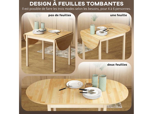 Ovale opklapbare eettafel - afbeelding 5 van  8