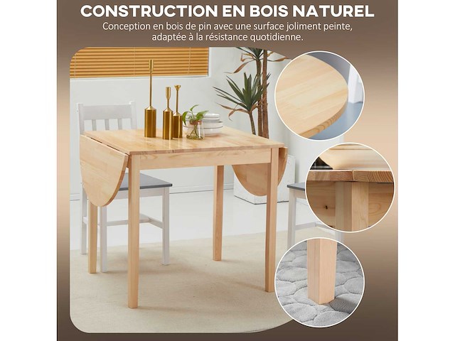 Ovale opklapbare eettafel - afbeelding 6 van  8