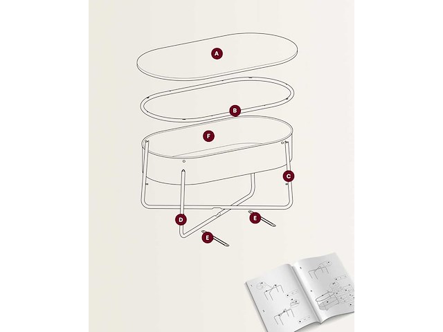 Ovale salontafel met opbergruimte - afbeelding 4 van  4