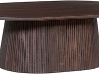 Ovale salontafel miguel 120 cm donkerbruin | massief houten structuur en blad mango - afbeelding 4 van  6