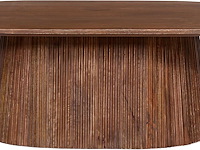 Ovale salontafel miguel 120 cm lichtbruin | massief houten structuur en blad mango - afbeelding 3 van  6