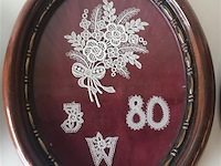 Ovalen kader met kantwerk. 3 stuks - afbeelding 3 van  3