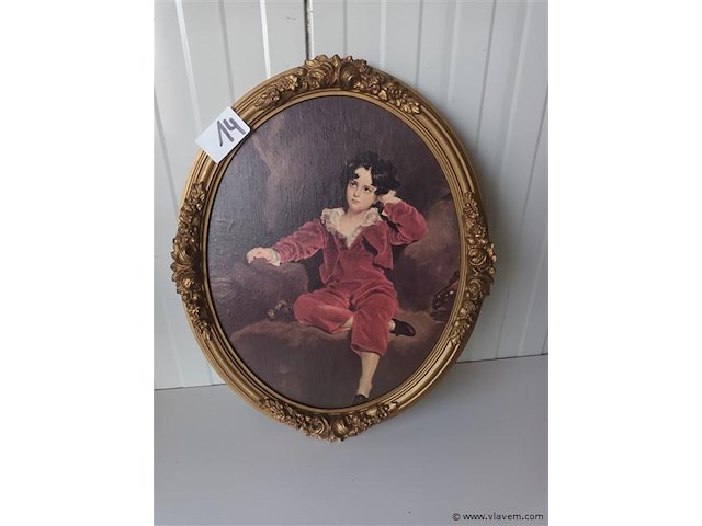 Ovalen kader met prent - afbeelding 1 van  4