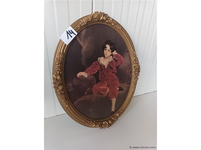 Ovalen kader met prent - afbeelding 4 van  4