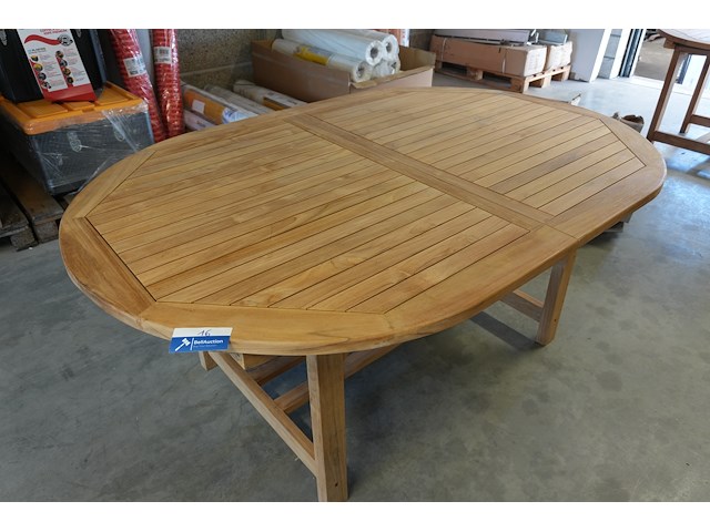 Ovalen teakhouten tafel, jeparas, uitschuifbaar gf028 - afbeelding 5 van  7