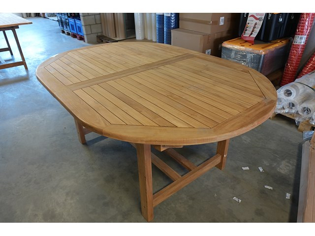 Ovalen teakhouten tafel, jeparas, uitschuifbaar gf028 - afbeelding 4 van  11