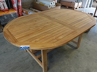Ovalen teakhouten tafel, jeparas, uitschuifbaar gf028 - afbeelding 1 van  11
