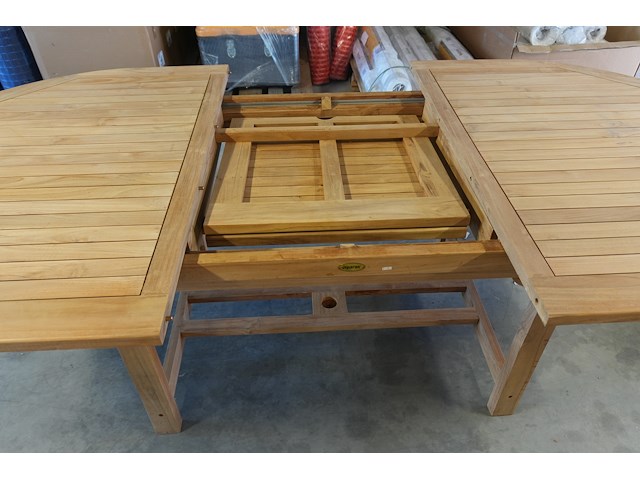 Ovalen teakhouten tafel, jeparas, uitschuifbaar gf028 - afbeelding 7 van  11
