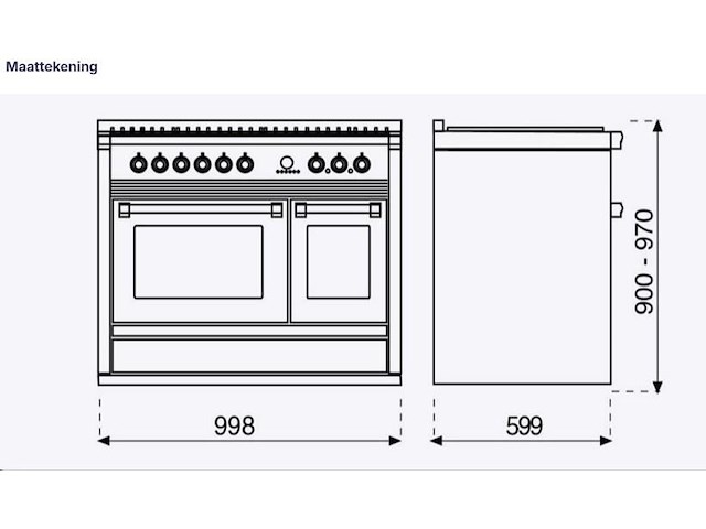 Oven meubel steel a10ff-4t - cs4886 - afbeelding 2 van  10
