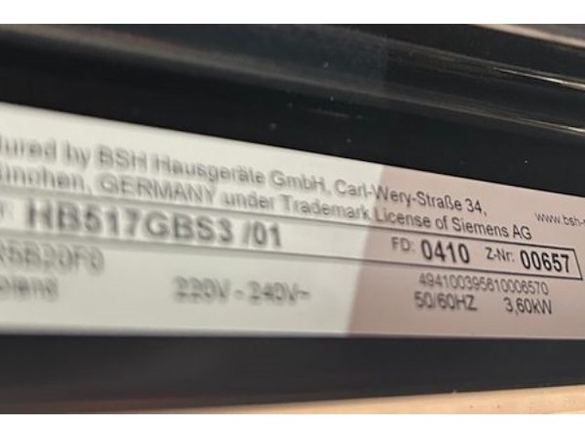 Oven siemens - afbeelding 3 van  5