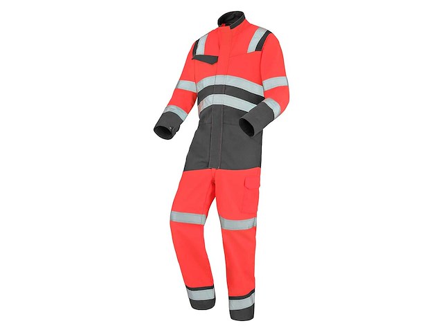 Overall - hi vis - hi vis rood charcoal maat m (6x) - afbeelding 1 van  1