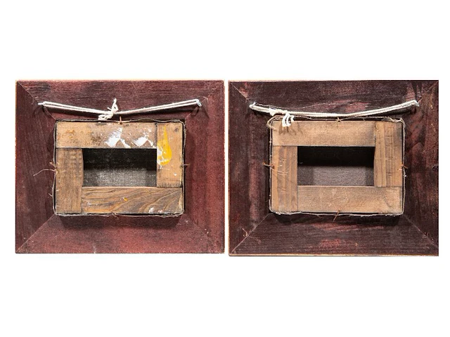 P. besson, two paintings with kittens, 20thc, oil on canvas 12.5 x 17.5 cm. (4.91 x 6.88 in.), frame: 29 x 24 cm. (11.41 x 9.44 in.) - afbeelding 3 van  9