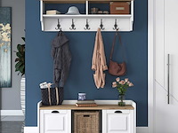 P2 kapstok | 100% melamine | wit, walnoot - afbeelding 1 van  8