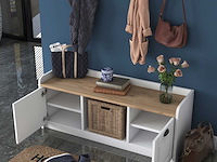 P2 kapstok | 100% melamine | wit, walnoot - afbeelding 6 van  8