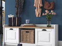 P2 kapstok | 100% melamine | wit, walnoot - afbeelding 3 van  8