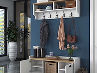 P2 kapstok | 100% melamine | wit, walnoot - afbeelding 5 van  8