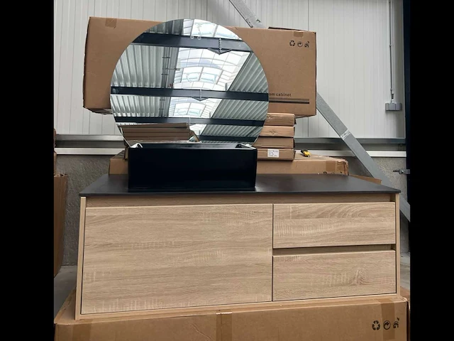 P30-120 – badkamerkast met wastafel en led-spiegel badkamerkast met wastafel en spiegel - afbeelding 3 van  10