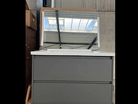 P8-80 – badkamermeubel met middelgrijs afwerking badkamermeubel met wastafel en spiegel - afbeelding 6 van  8