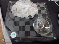 Paard en schaakspel glas - afbeelding 1 van  1
