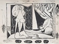 Pablo picasso (1881-1973), 'les deux femmes nues' (1946), lithograph on arches, n° 41/50 (bloch 390) 33 x 44 cm. (12.99 x 17.32 in.), frame: 76 x 87.5 cm. (29.92 x 34.45 in.)