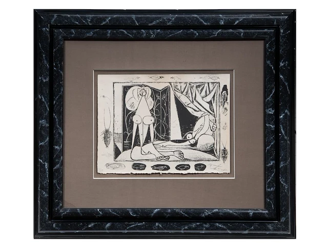 Pablo picasso (1881-1973), 'les deux femmes nues' (1946), lithograph on arches, n° 41/50 (bloch 390) 33 x 44 cm. (12.99 x 17.32 in.), frame: 76 x 87.5 cm. (29.92 x 34.45 in.) - afbeelding 2 van  5