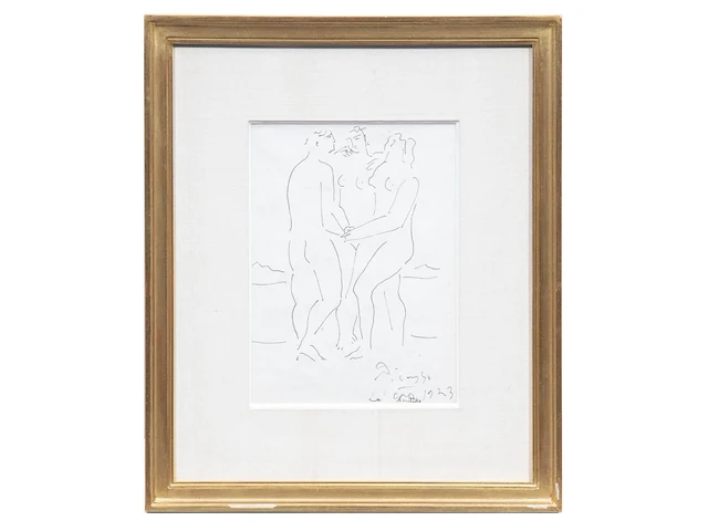 Pablo picasso (1881-1973), 'trois nus', 1923, ink on paper 25 x 19 cm. (9.83 x 7.48 in.), frame: 42 x 35.5 cm. (16.53 x 13.98 in.) - afbeelding 2 van  9