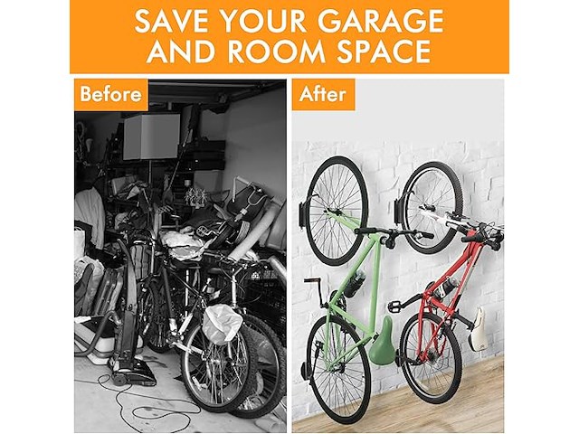 Pack v 2 fietshouders wand - afbeelding 6 van  6