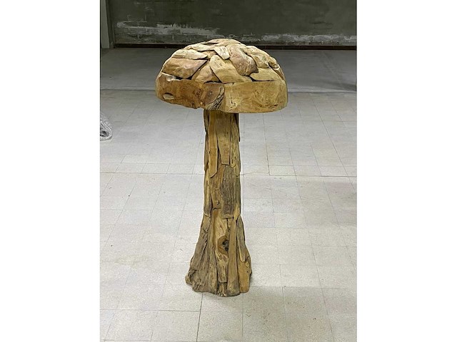 Paddestoel in teak h120cm - afbeelding 1 van  1