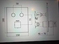 Paffoni - cpt518cr - afwerking van verzonken doucheset - doucheafwerking - afbeelding 2 van  4