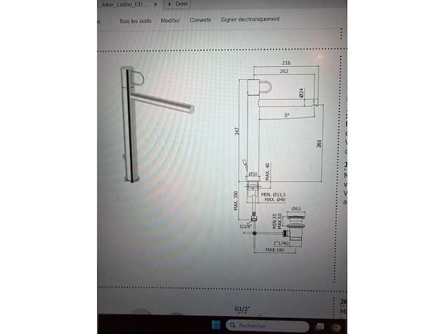 Paffoni - joker - hoogbassinmixer - bassinmixer - afbeelding 2 van  4