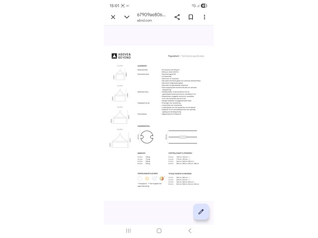 Pagoda tent 3mx3m - afbeelding 3 van  6