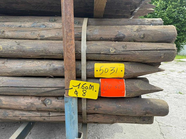 Palenboer - tuinpalen 1m60 creo geschild (80x) - afbeelding 1 van  2