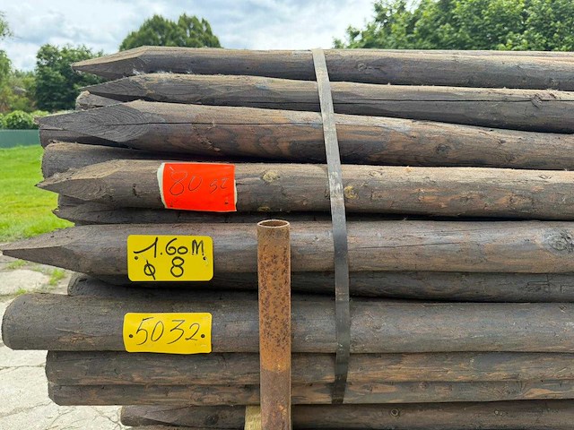 Palenboer - tuinpalen 1m60 creo geschild (80x) - afbeelding 1 van  2