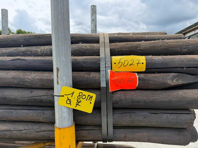 Palenboer - tuinpalen 1m80 creo geschild (100x) - afbeelding 1 van  2