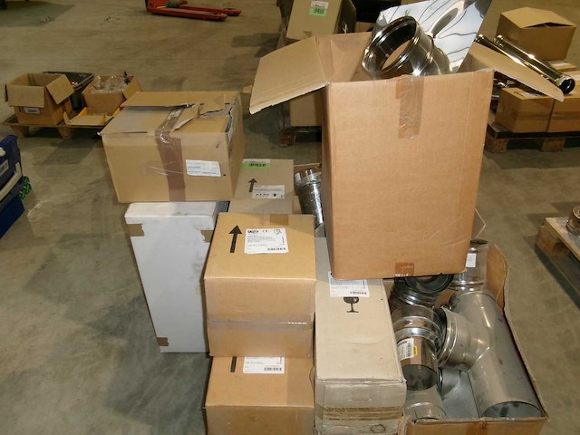 Pallet expo inox schouwdelen ø130 mm met dakdoorgang en automatische trekregelaar - afbeelding 1 van  5