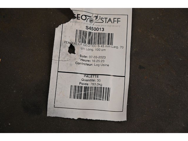 Pallet geostaf brandwerende platen - afbeelding 1 van  3