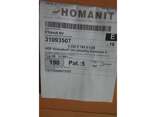 Pallet hdf homadure - afbeelding 3 van  3