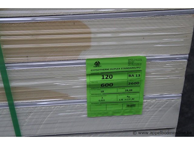 Pallet inhoudende 9 gyprocgipsplaten 120x600 - afbeelding 2 van  2