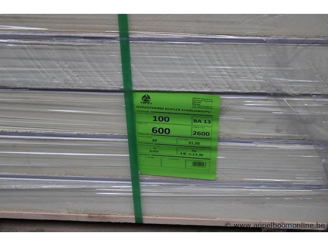 Pallet inhoudende 9 gyprocgipsplaten 120x600 - afbeelding 2 van  2