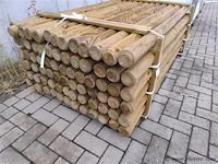 Pallet rondhout rond 8 cm 200 cm lang 78 stuks - afbeelding 2 van  2