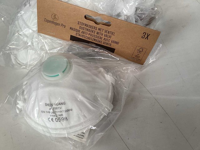 Palletdeal copenhagen pro stofmasker met ventiel, 3 pack (1152x) - afbeelding 2 van  5