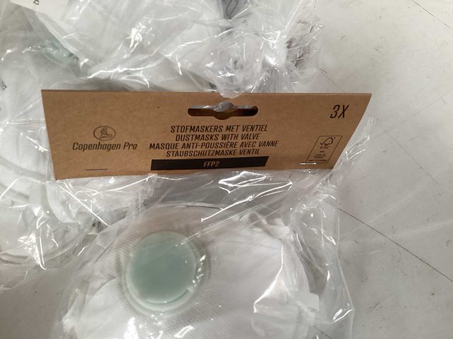 Palletdeal copenhagen pro stofmasker met ventiel, 3 pack (1152x) - afbeelding 4 van  5