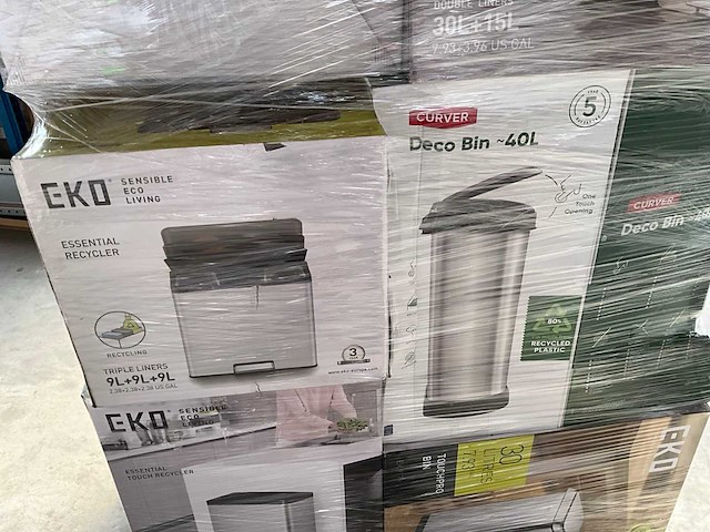 Palletdeal diverse prullenbakken van o.a eko en curver & pakketbrievenbus - afbeelding 3 van  13