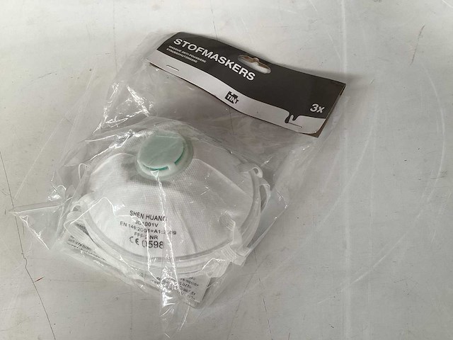 Palletdeal stofmasker met ventiel, 3 pack (432x) - afbeelding 1 van  3