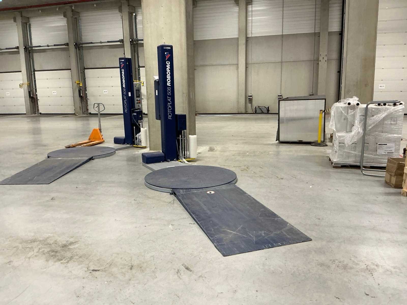 Palletfoliewikkelaars, aanrijbeveiligingen, en werkplaatsinventaris